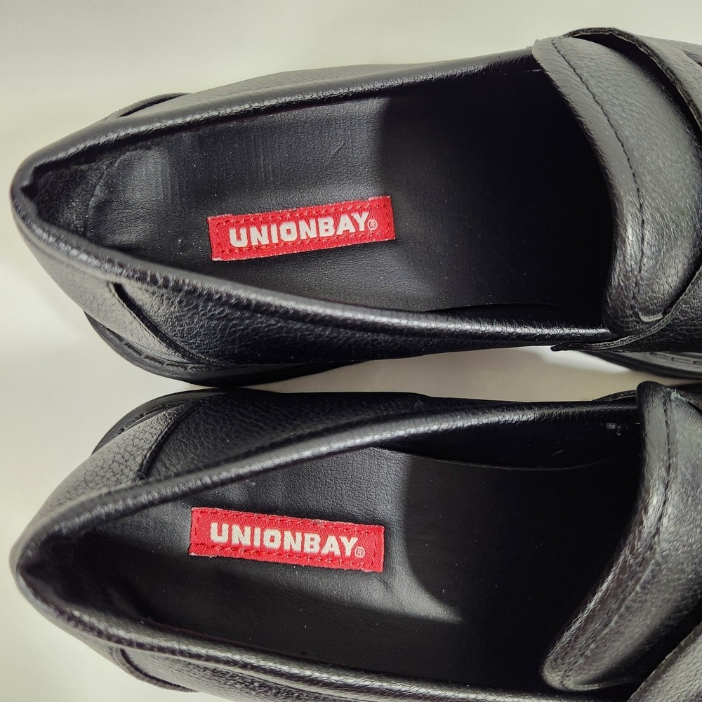 UNIONBAY Jay Platform Penny Loafers Womens Sz 7.5 Black Chunky Lug Sole Y2K Goth - Picture 4 of 11